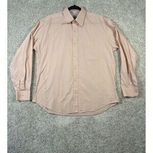 Modena Men's Dress Shirt 16.5 34/35 Pink Regular Fit Long Sleeve Cotton Blend